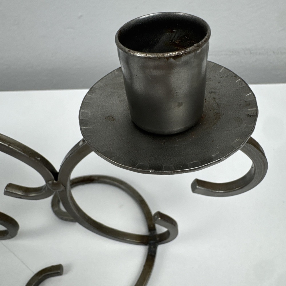 Vtg 80s Dalagruppen Sweden Wrought Iron 4 Taper Candle Holder Scandinavian - Picture 6 of 16